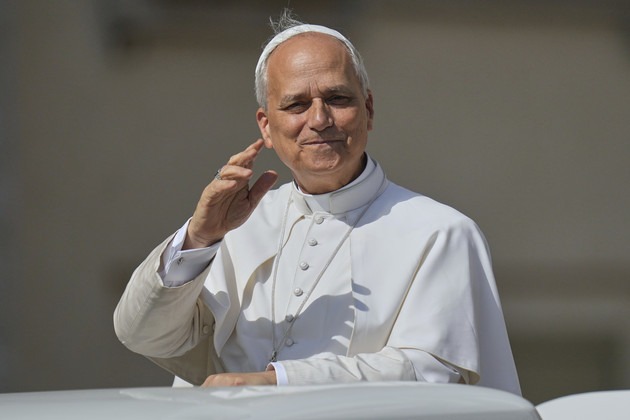 Pope Leo XIV arrives for his weekly general audience in St. Peter's Square at the Vatican -Alessandra Tarantino/AP