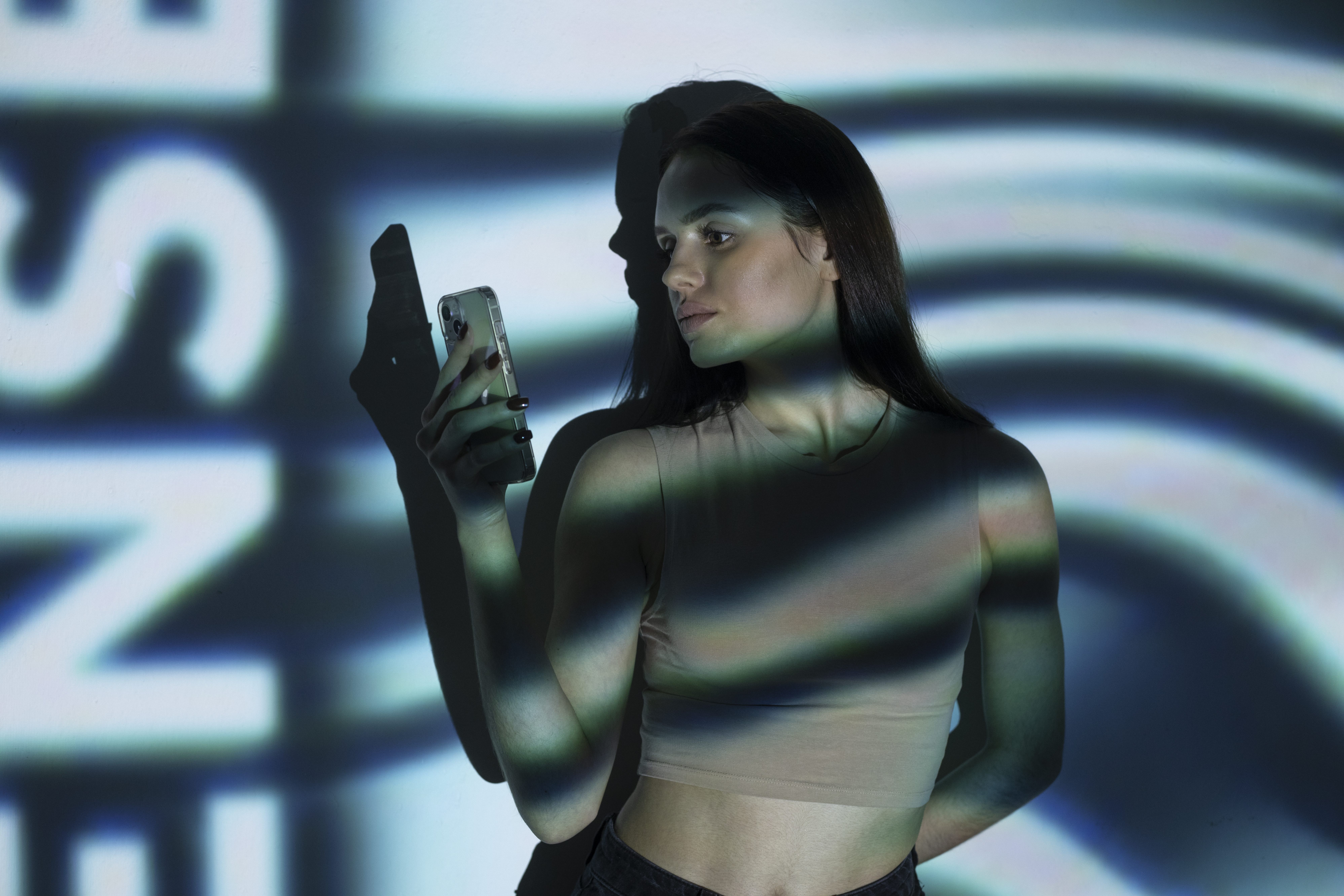 Woman looking at a phone